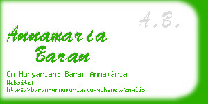 annamaria baran business card