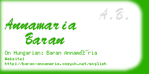 annamaria baran business card